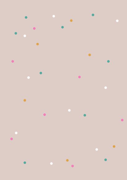 Hippe felicitatie verjaardagskaart confetti roze 2