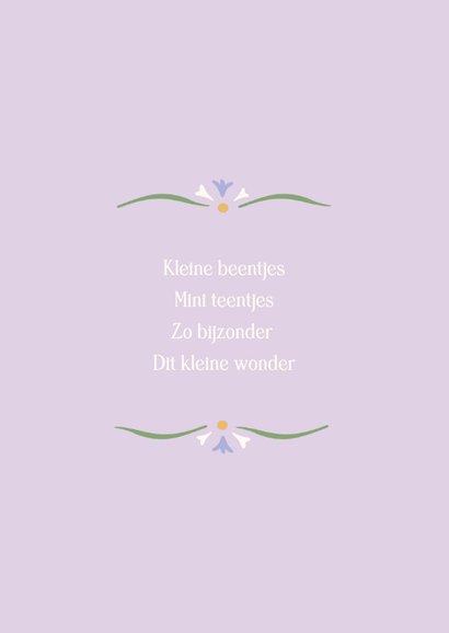 Hippe felicitatiekaart geboorte meisje pastel bloemen 2