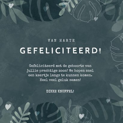 Hippe felicitatiekaart jungle voor geboorte van zoon 3