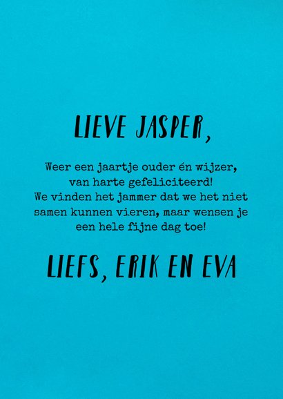 Hippe felicitatiekaart voor een jaartje erbij 3