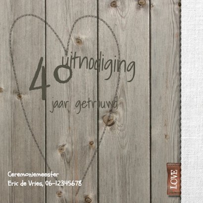 Hippe foto jubileum kaart hout 2