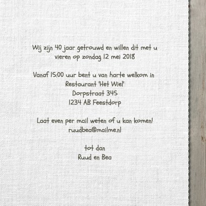 Hippe foto jubileum kaart hout 3