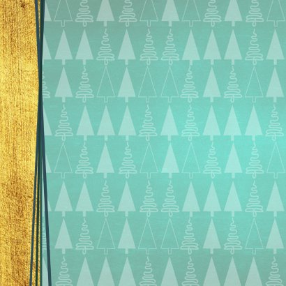 Hippe foto kerstkaart goud groen kerstboom 2