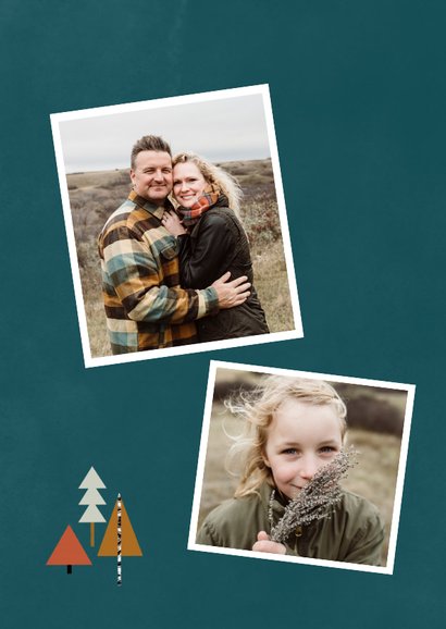 Hippe fotokaart met kerstbomen illustratie 2