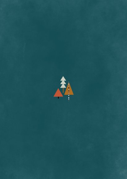 Hippe fotokaart met kerstbomen illustratie Achterkant