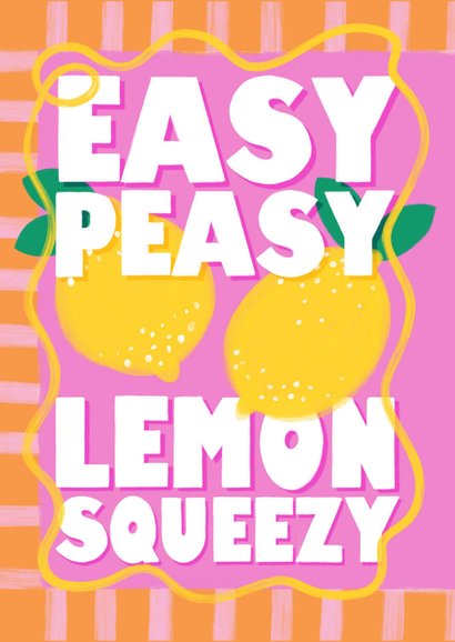 Hippe geslaagdkaart "Easy peasy lemon squeezy" met citroenen 2