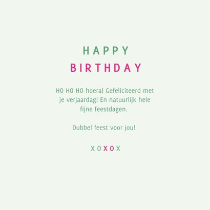 Hippe groene verjaardagskaart kerst ho ho ho happy birthday 3