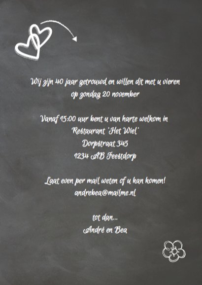 Hippe jubileumkaart krijtbord 25 jaar getrouwd 3