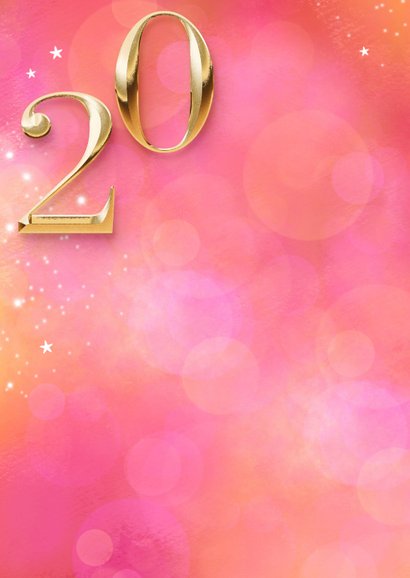 Hippe kerstkaart cijfers 2026 goud roze sprankelend 2
