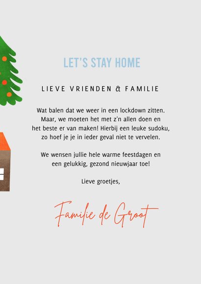 Hippe kerstkaart corona quarantaine sudoku met illustraties 3