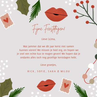 Hippe kerstkaart een kerstkus door de brievenbus 3
