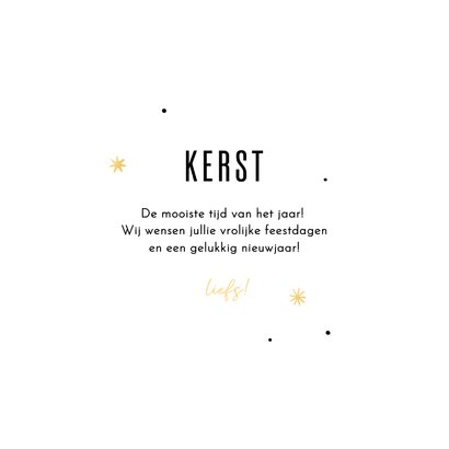  Hippe kerstkaart fijne kerstdagen met gouden sterren 3