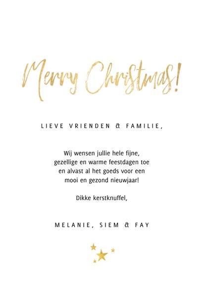 Hippe kerstkaart grote foto, gouden kader & Merry Christmas 3