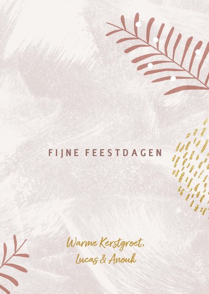 Hippe kerstkaart in terracotta kleur en 2 fotos 3