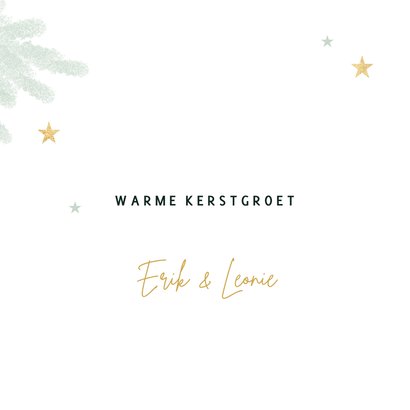 Hippe kerstkaart krijt kersttakken groen 3
