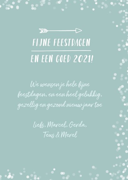 Hippe kerstkaart met witte confetti en eigen foto 3