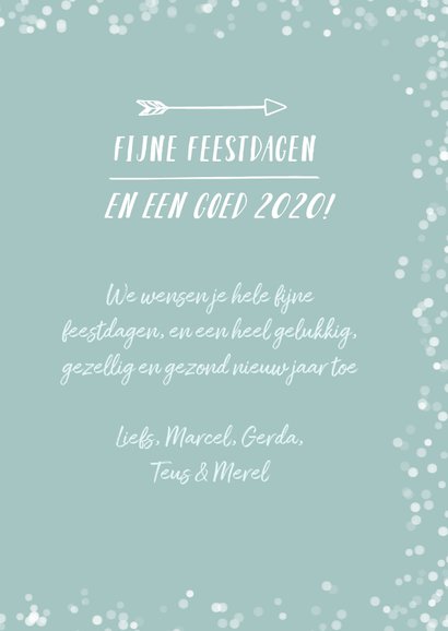 Hippe kerstkaart met witte confetti en eigen foto 3