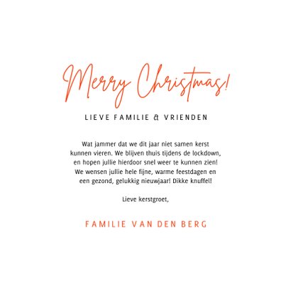 Hippe kerstkaart staying home this christmas corona patroon 3