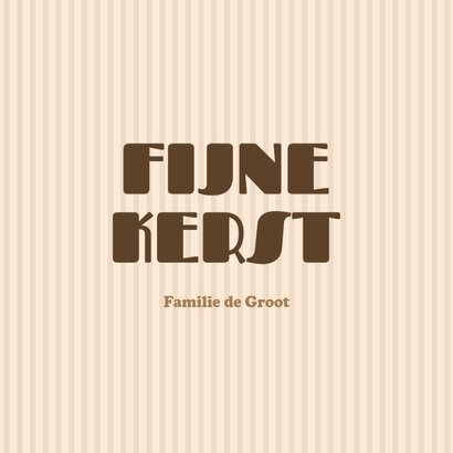 Hippe kerstkaart streepjes met sterren fijne kerst beige 3