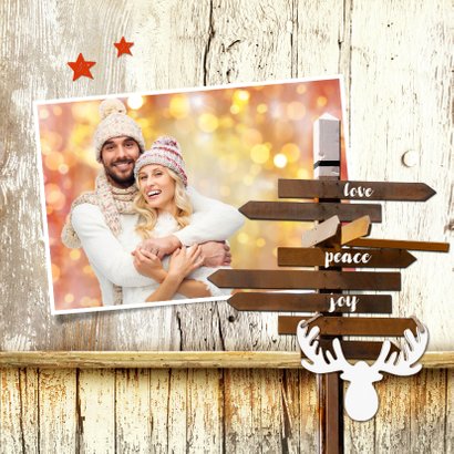 Hippe Kerstkaart Wegwijzer Hout 2020 2