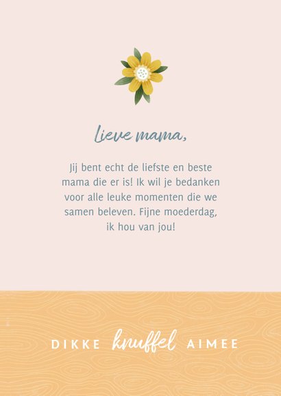 Hippe moederdag kaart met bosje bloemen en foto 3