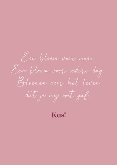 Hippe moederdagkaart roze bloem liefste mama 3