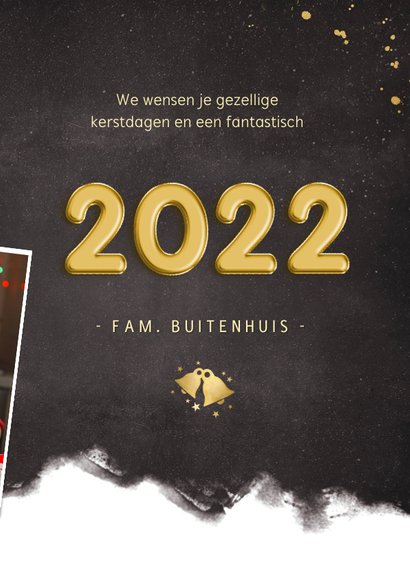 Hippe nieuwjaarskaart fotocollage met jaartal 2022 3