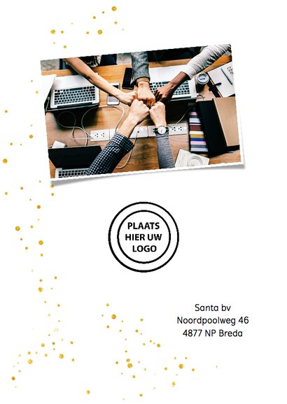 Hippe nieuwjaarskaart in wit en goud met eigen foto's 2