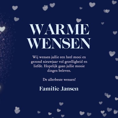 Hippe nieuwjaarskaarten holografisch hart warme wensen 3