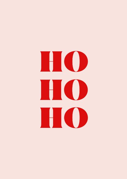 Hippe typografische kerstkaart HO HO HO 2