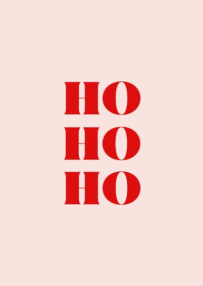 Hippe typografische kerstkaart HO HO HO 2