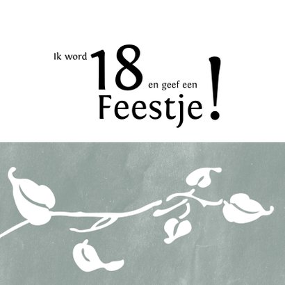 Hippe uitnodiging met foto en botanische elementen 2