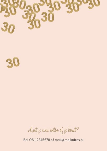 Hippe uitnodiging verjaardag vrouw 30 confetti 2