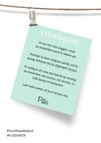 Hippe uitnodiging verjaardag 3