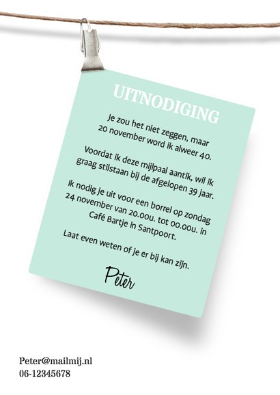 Hippe uitnodiging verjaardag 3
