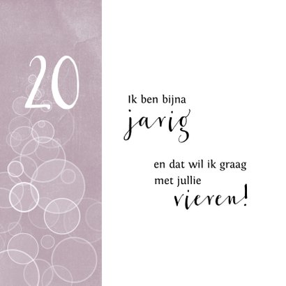 Hippe uitnodiging voor een verjaardag met bruisend patroon 2