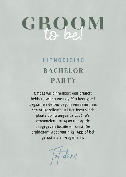 Hippe uitnodiging vrijgezellenfeest man bier Groom to be! 3