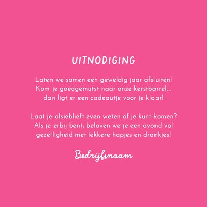 Hippe uitnodigingskaart kerstborrel gnoom kabouter 3