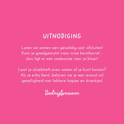 Hippe uitnodigingskaart kerstborrel gnoom kabouter 3