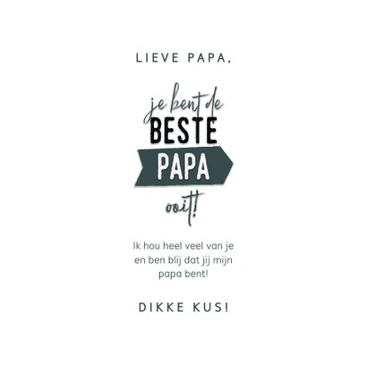 Hippe vaderdag kaart 'Je bent de beste papa ooit!' & hartjes 3