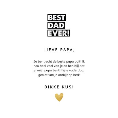 Hippe vaderdagkaart gouden patroon Best dad ever! 3
