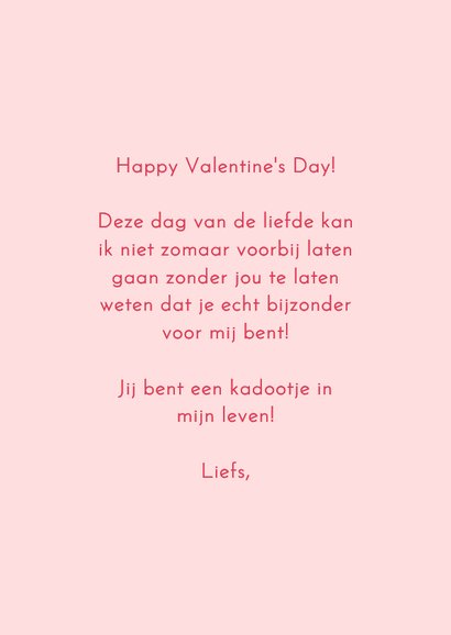 Hippe valentijnskaart met hartjes 3d ballonnen en naamlabel 3