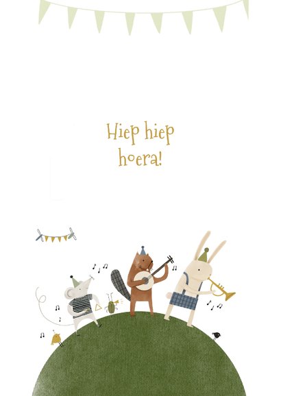 Hippe verjaardagskaart 2 jaar wereld en dieren muziek feest 2