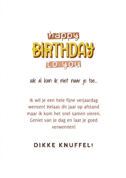 Hippe verjaardagskaart Happy Birthday to you met typografie 3