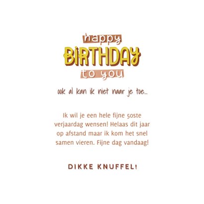 Hippe verjaardagskaart happy birthday to you! typografie 3