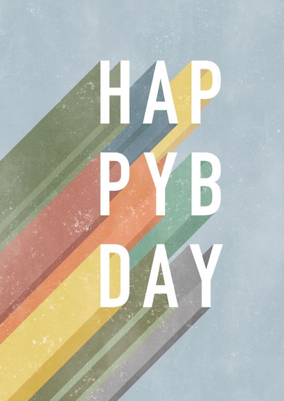 Hippe verjaardagskaart man Happy Birthday typografie 2