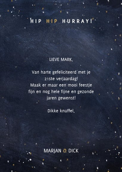 Hippe verjaardagskaart met ruimte achtergrond en typografie 3