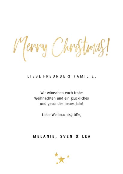 Hippe Weihnachtskarte mit großem Foto und goldenem Rahmen 3