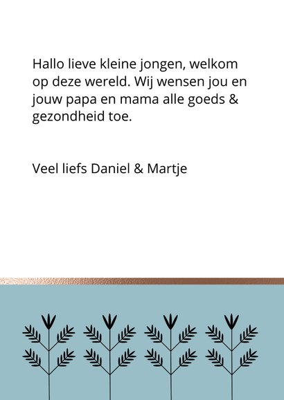 Hippe wenskaart - Welkom lieve jongen 3