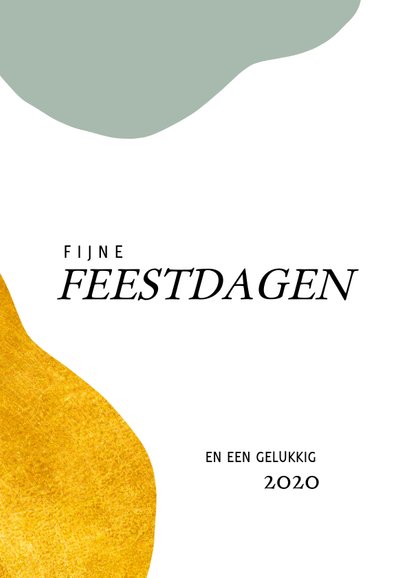 Hippe zakelijke kerstkaart met foto, goud en abstracte vorme 2